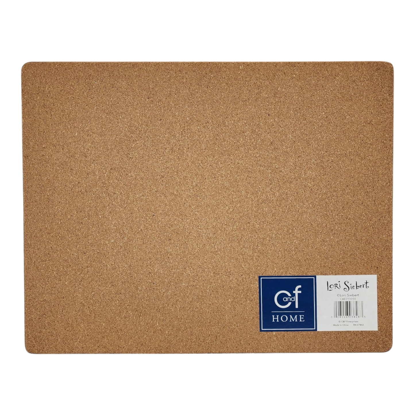 Joy Emerald Holiday Hardboard Placemat brown cork-textured surface with Lori Siebert label on Tampa Home & Garden Store