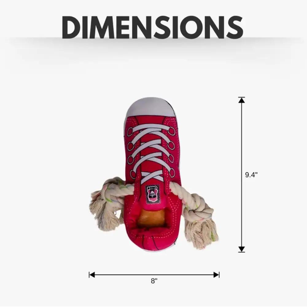 Red plush sneaker dog toy with squeaker and treat compartment, American Pet Supplies on Tampa Home & Garden Store