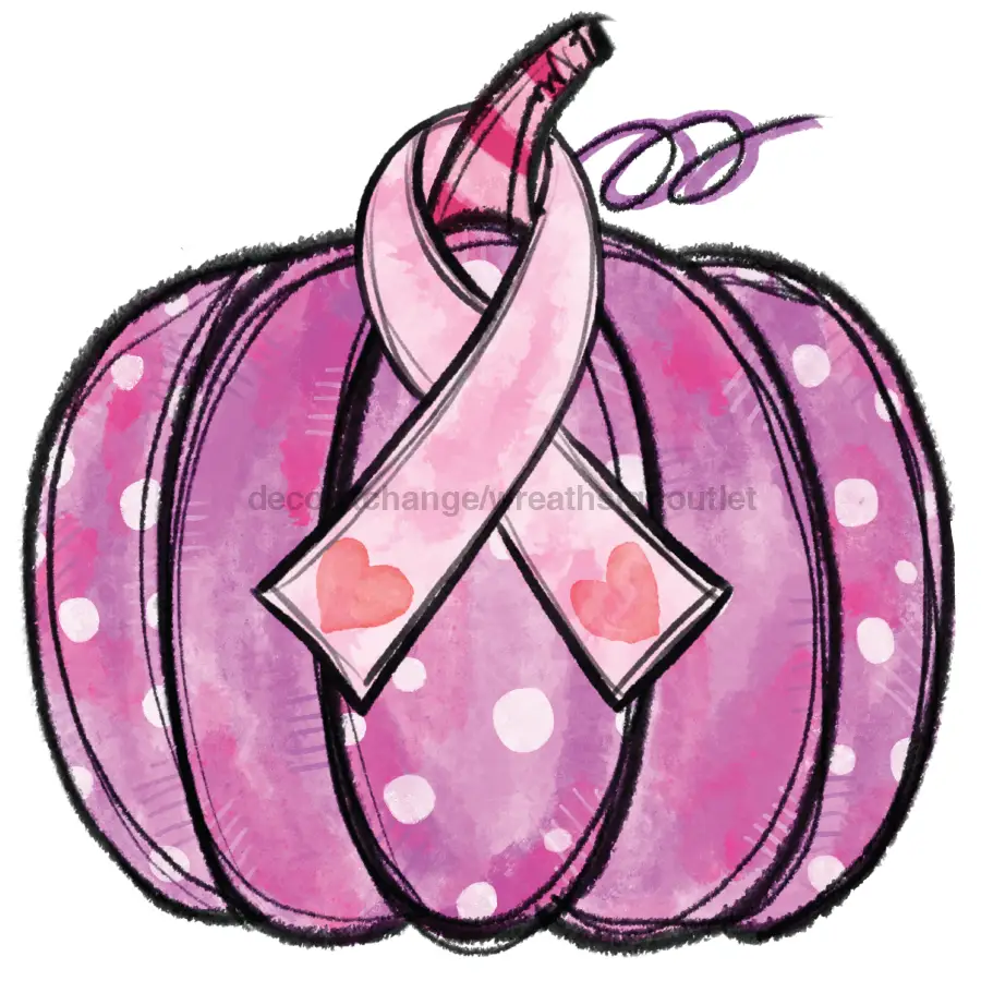 Pink Pumpkin Sign, Awareness Door Hanger, wood sign, DECOE-W-135, 22" Door Hanger - Tampa Home & Garden Store