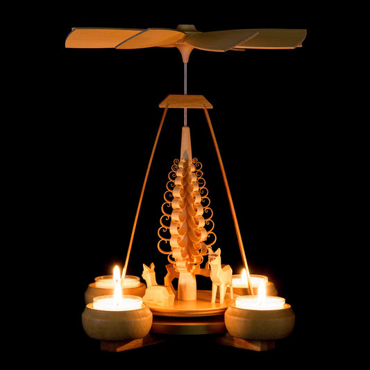 German Candle Pyramid - Carved Deer Tree - Tampa Home & Garden Store