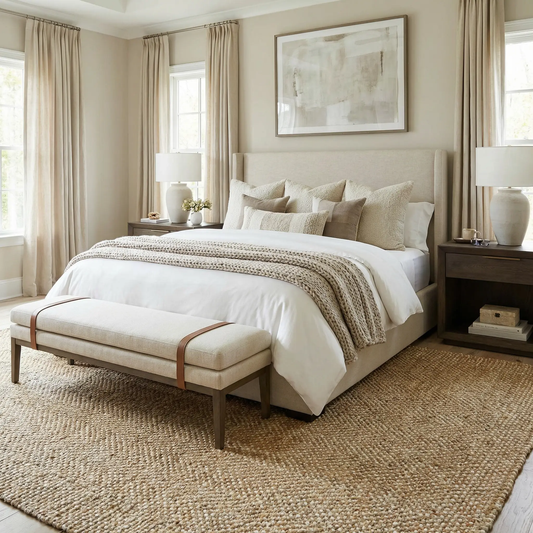 Dinah Natural Textured Jute Rug Tan by Boutique Rugs, natural fiber with warm tan tones on Tampa Home & Garden Store