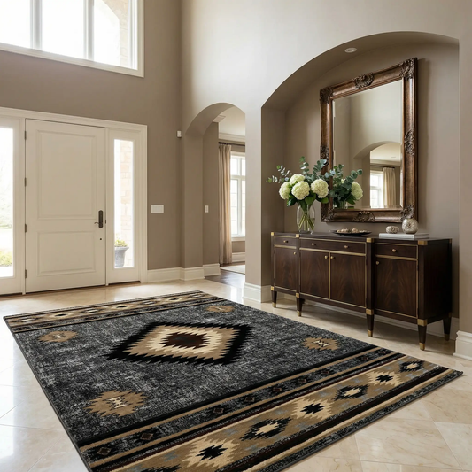 Buckhaven Southwest Area Rug with Aztec Pattern