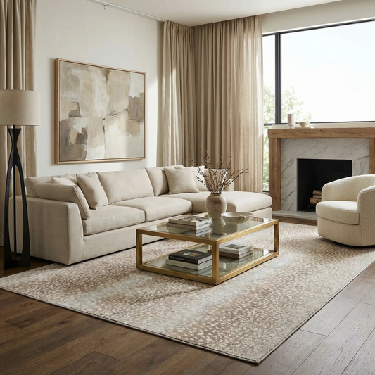 Pointblank Tan Leopard Print Rug by Boutique Rugs on Tampa Home & Garden Store