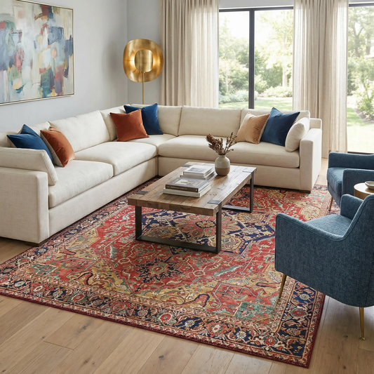 Whittingham Machine Woven Area Rug in Denim color by Boutique Rugs on Tampa Home & Garden Store