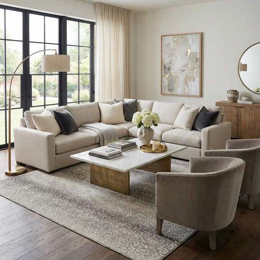 Pointblank Black and Gray Antelope Print Rug by Boutique Rugs in black and gray tones on Tampa Home & Garden Store