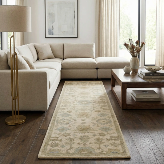 Hazen 1197 Hand Tufted Light Beige Wool Rug neutral beige with subtle pattern Boutique Rugs on Tampa Home & Garden Store