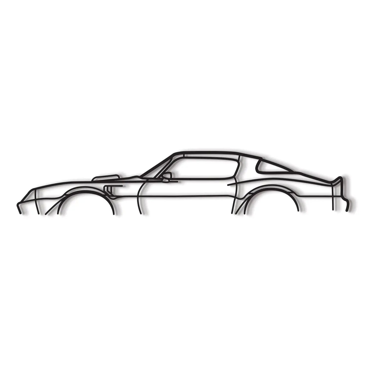 Trans Am 1977 Classic Metal Car Wall Art line silhouette black outline Modello Turbo on Tampa Home & Garden Store