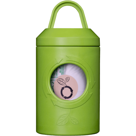 BeyondGREEN clip-on poop bag leash dispenser lime green with circular window bag roll on Tampa Home & Garden Store
