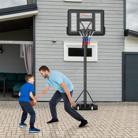 Portable basketball hoop with 4.6β10 ft height, GoPlus backboard and wheeled base on Tampa Home & Garden Store