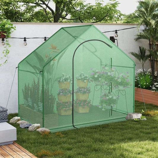 DirectDeals portable outdoor grow house with PE cover, green mesh greenhouse with zippered door on Tampa Home & Garden Store