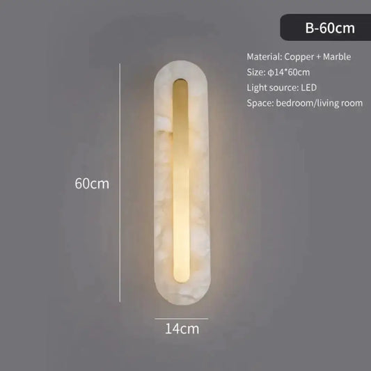 Postmodern gold copper marble wall lamp by Decorbites, LED lit, 60cm tall with marble finish on Tampa Home & Garden Store