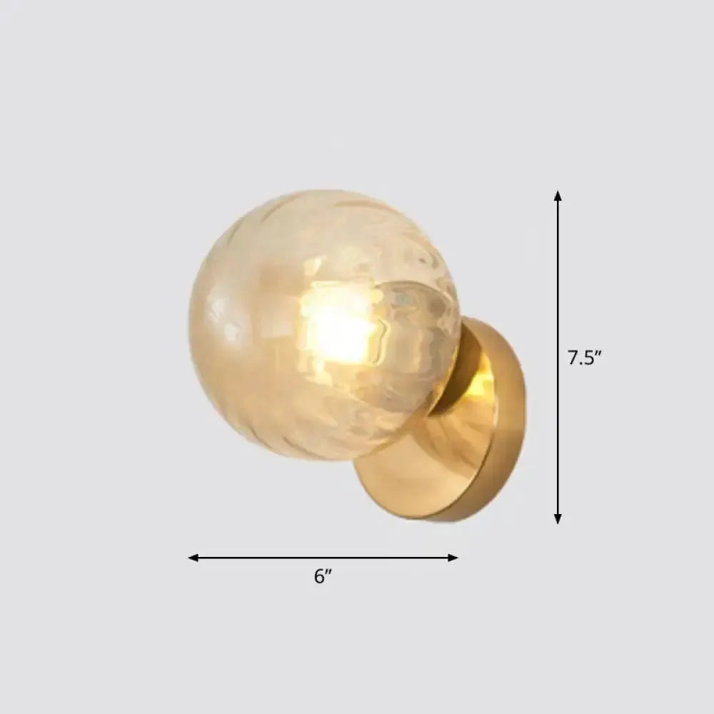 Postmodern gold textured glass ball wall sconce by Decorbites for stairway lighting on Tampa Home & Garden Store