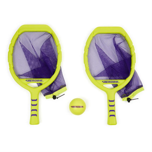 Aerobie Flingo Catch Outdoor Throwing Set with two neon lime frames and purple mesh nets on Tampa Home & Garden Store