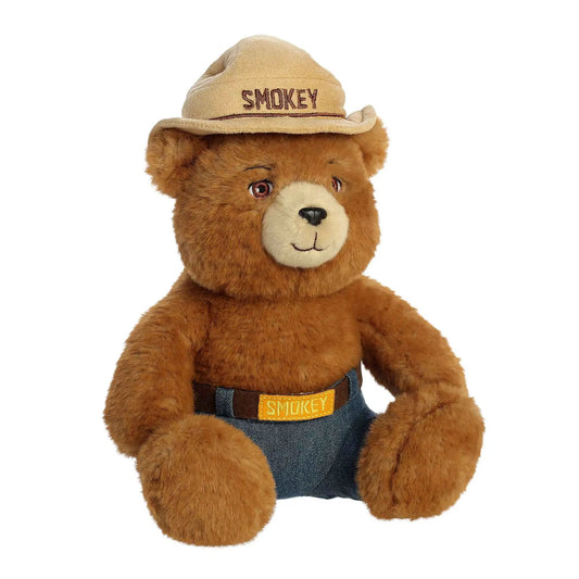 Smokey Bear Plush by Aurora with ranger hat and denim overalls on Tampa Home & Garden Store