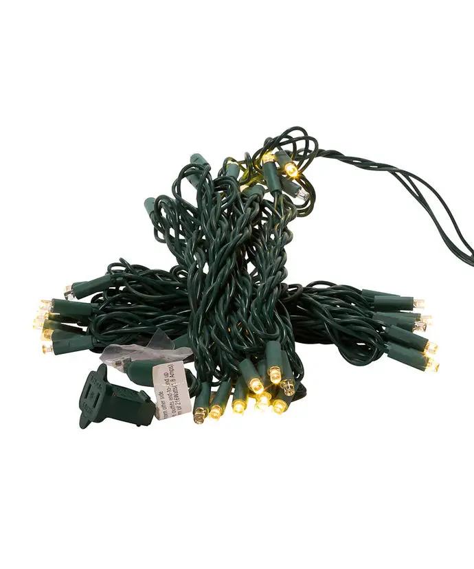50-Light 5mm Warm White Twinkle LED Green Wire Light Set - Tampa Home & Garden Store