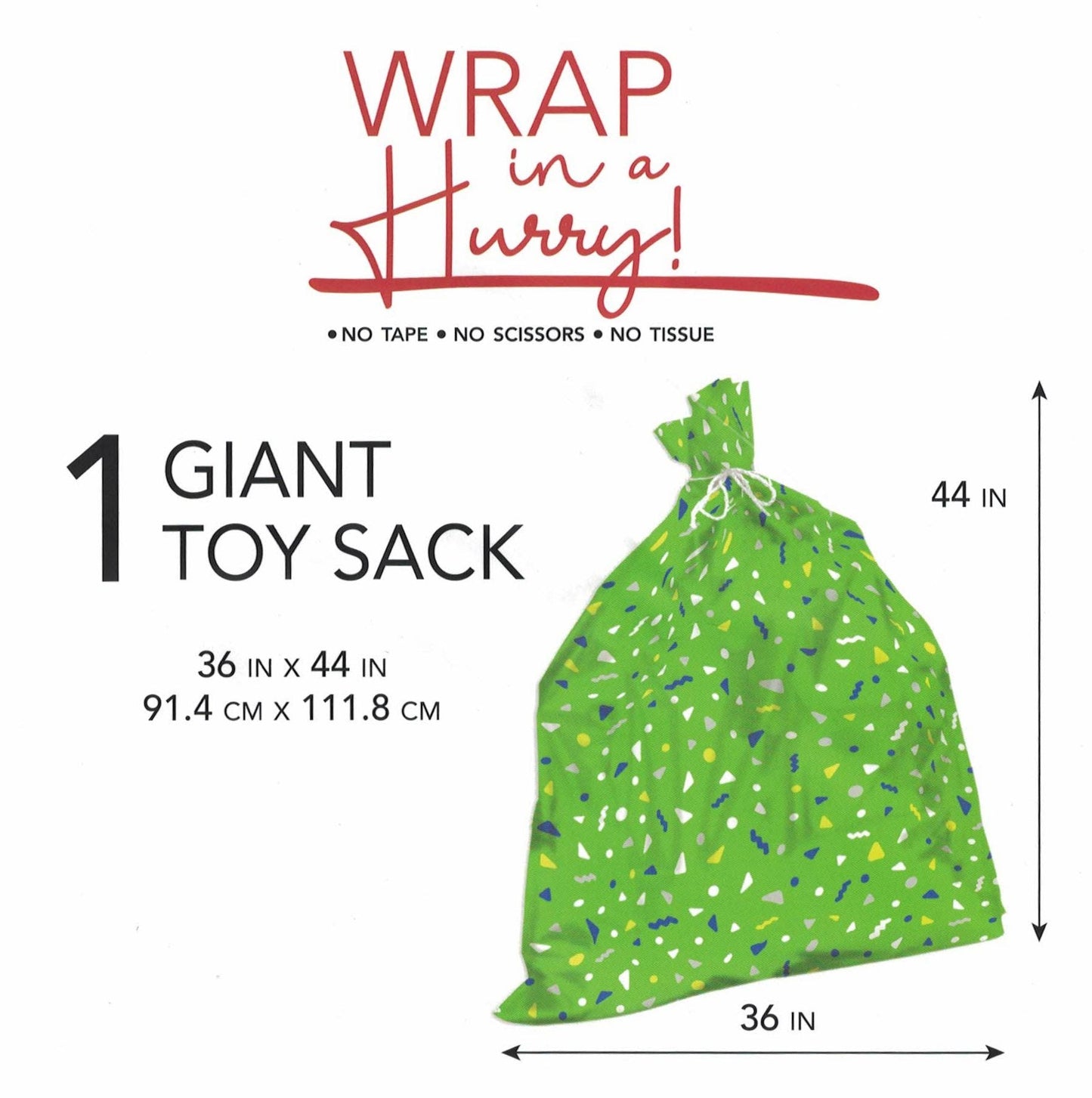 Wrap In A Hurry Giant Toy Sack - Green Confetti