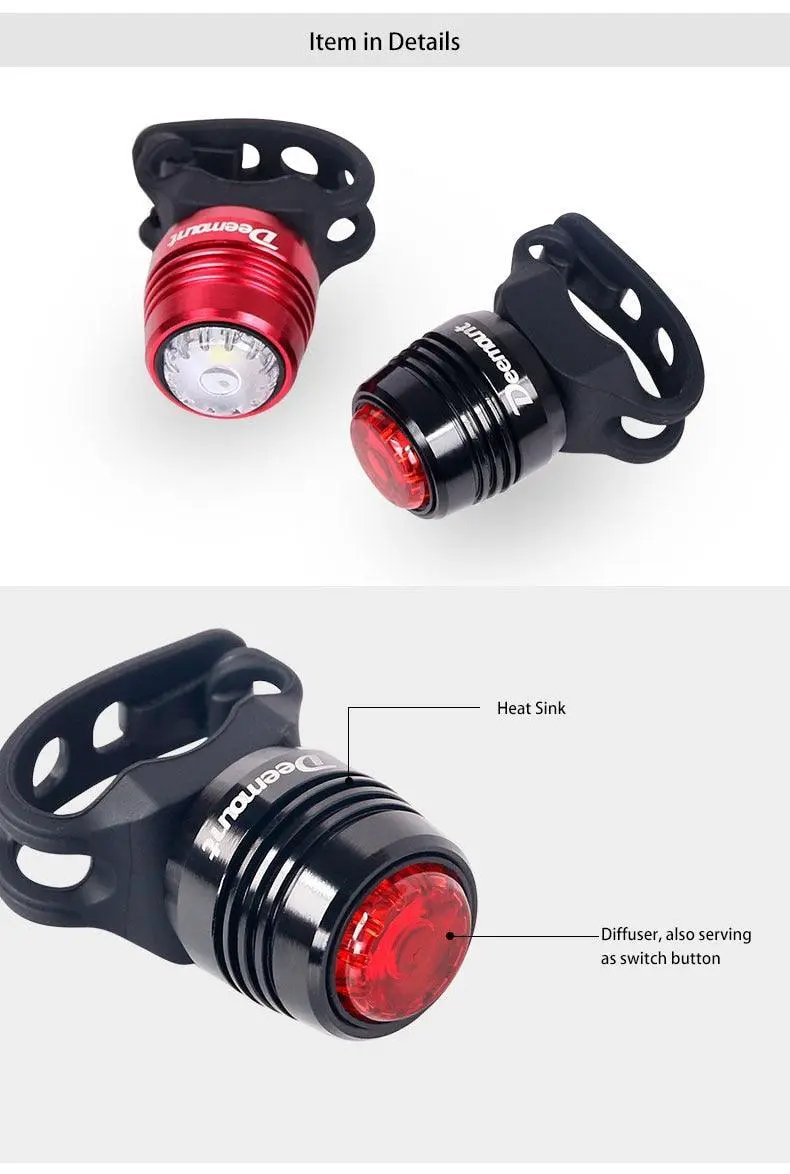 Rechargeable Bicycle Rear Light USB LED Lamp