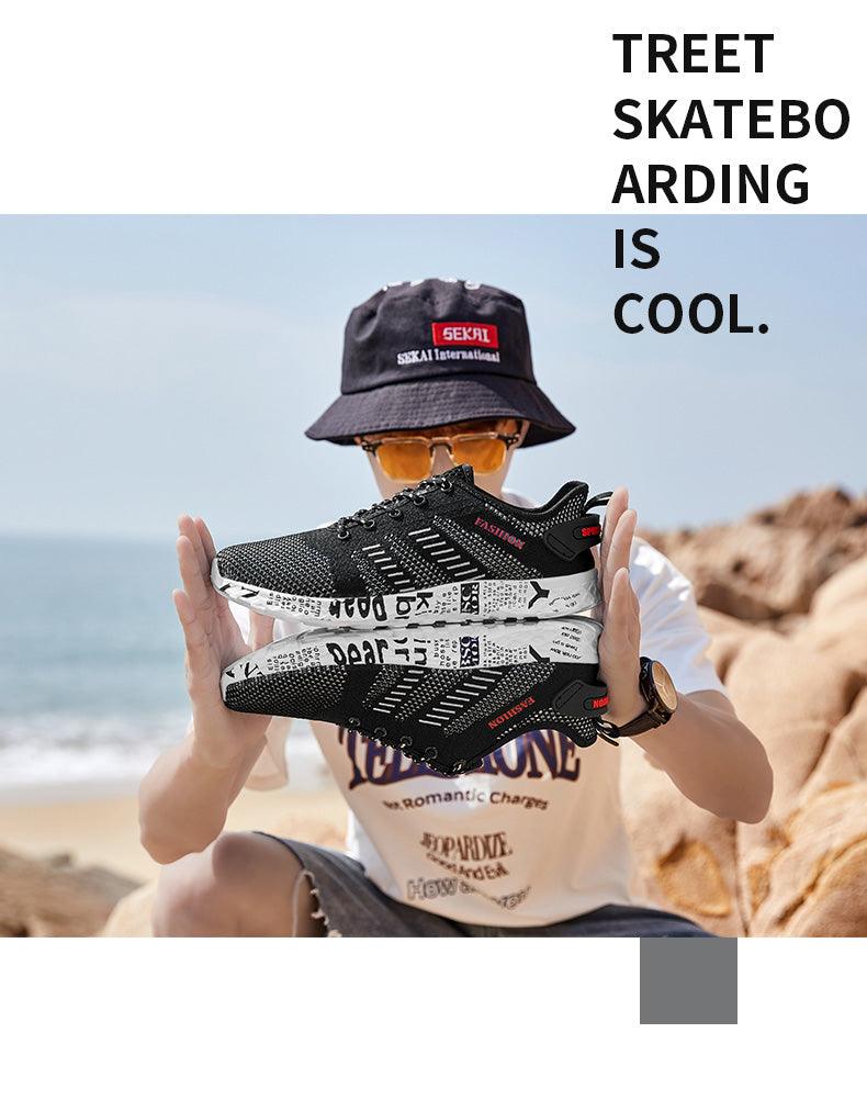 Stevvex Summer Sport men's air mesh sneakers black with foam midsole breathable workout footwear on Tampa Home & Garden Store