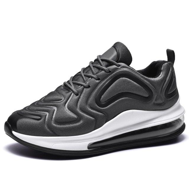 Men's Air Mesh Sneakers by Stevvex, black upper with sculpted wave panels, white midsole on Tampa Home & Garden Store