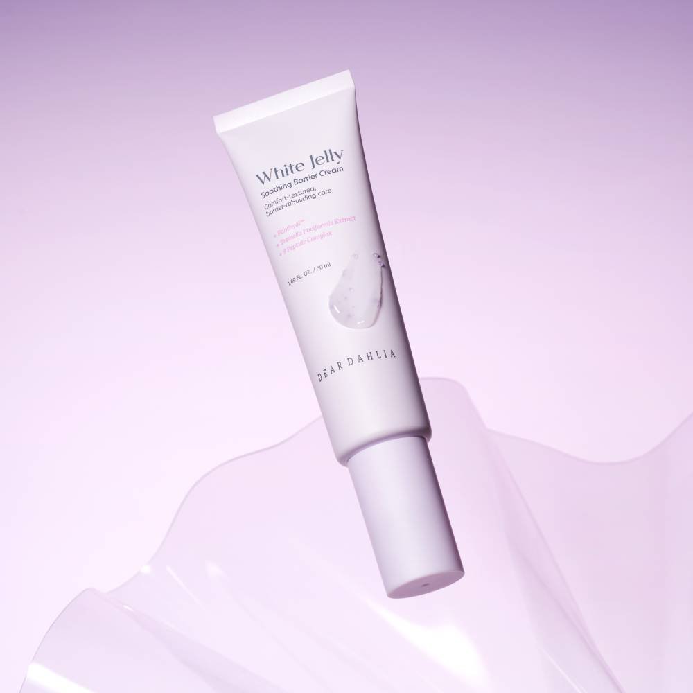 White Jelly Soothing Barrier Cream tube with Dear Dahlia branding, 50ml face moisturizer on Tampa Home & Garden Store