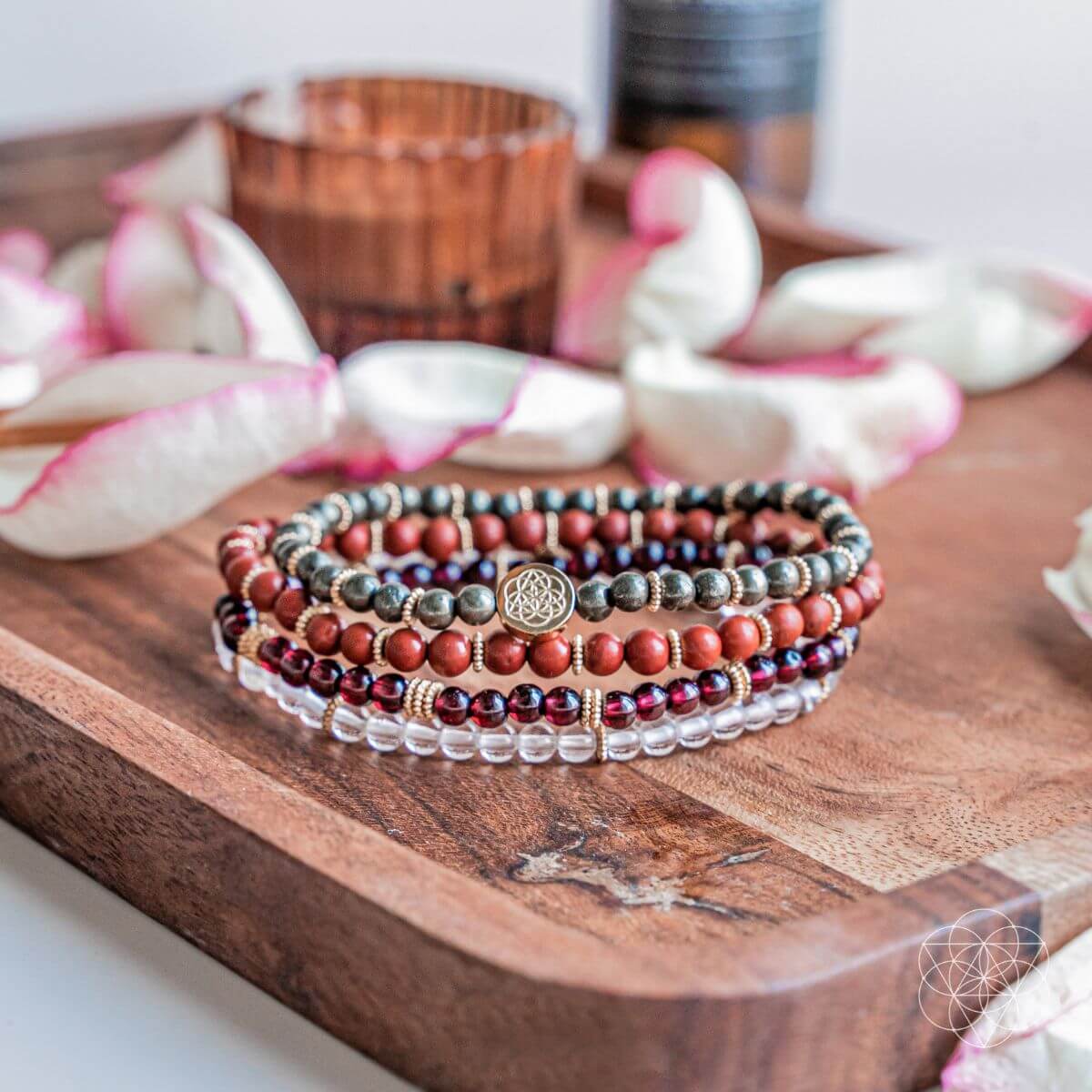 Prosperity magnet bracelet set of 4 beaded bracelets with geometric charm Conscious Items on Tampa Home & Garden Store