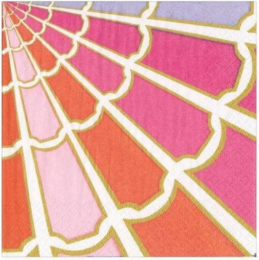 Color Wheel Cocktail Napkins with vibrant rainbow segments and gold accents for party decor on Tampa Home & Garden Store