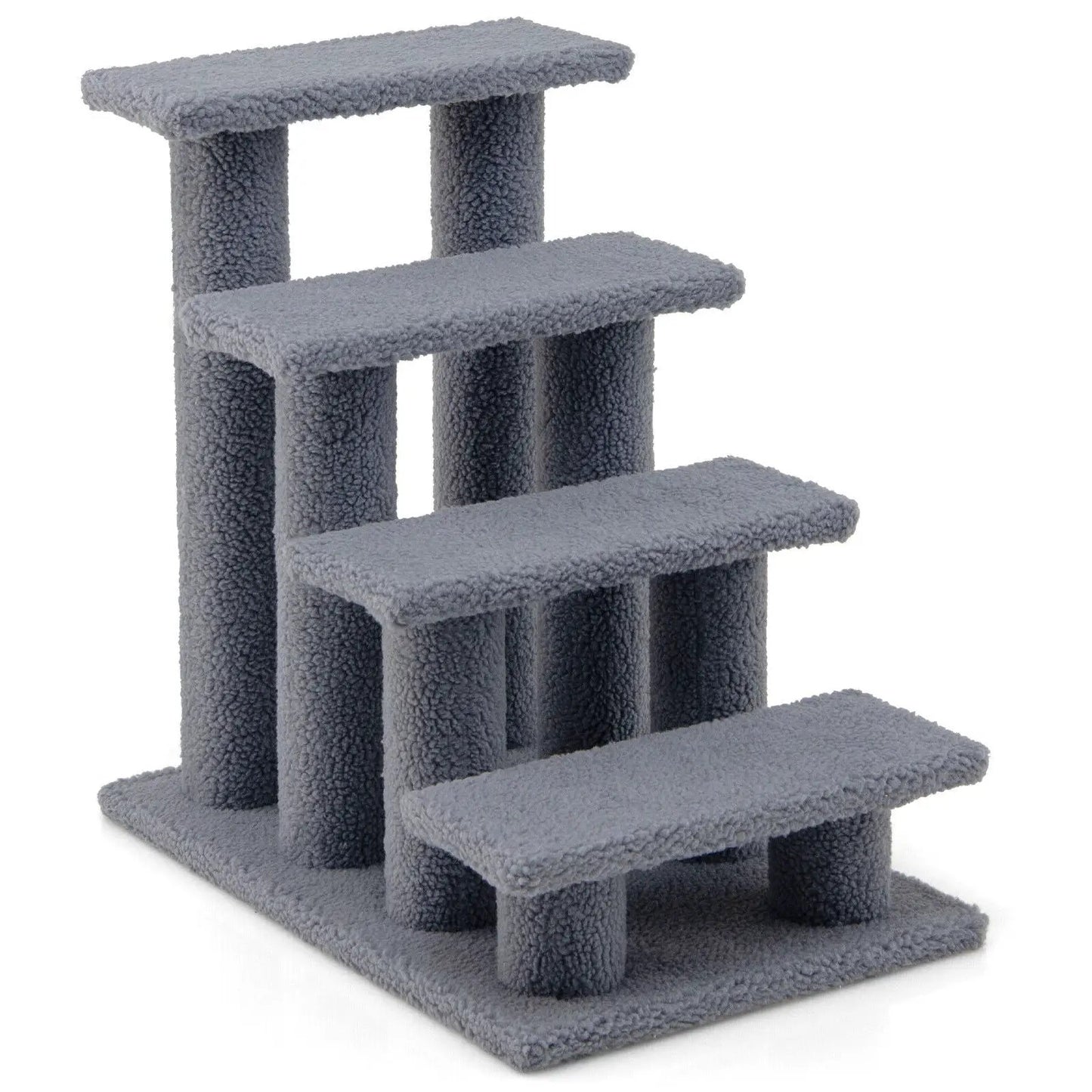 24-inch four-step pet stairs carpeted cat ladder gray on Tampa Home & Garden Store