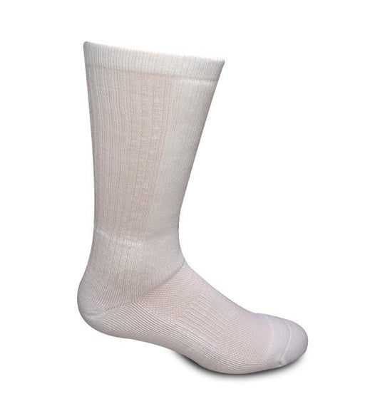 PT Crew Sock white crew sock by Covert Threads with ribbed top on Tampa Home & Garden Store