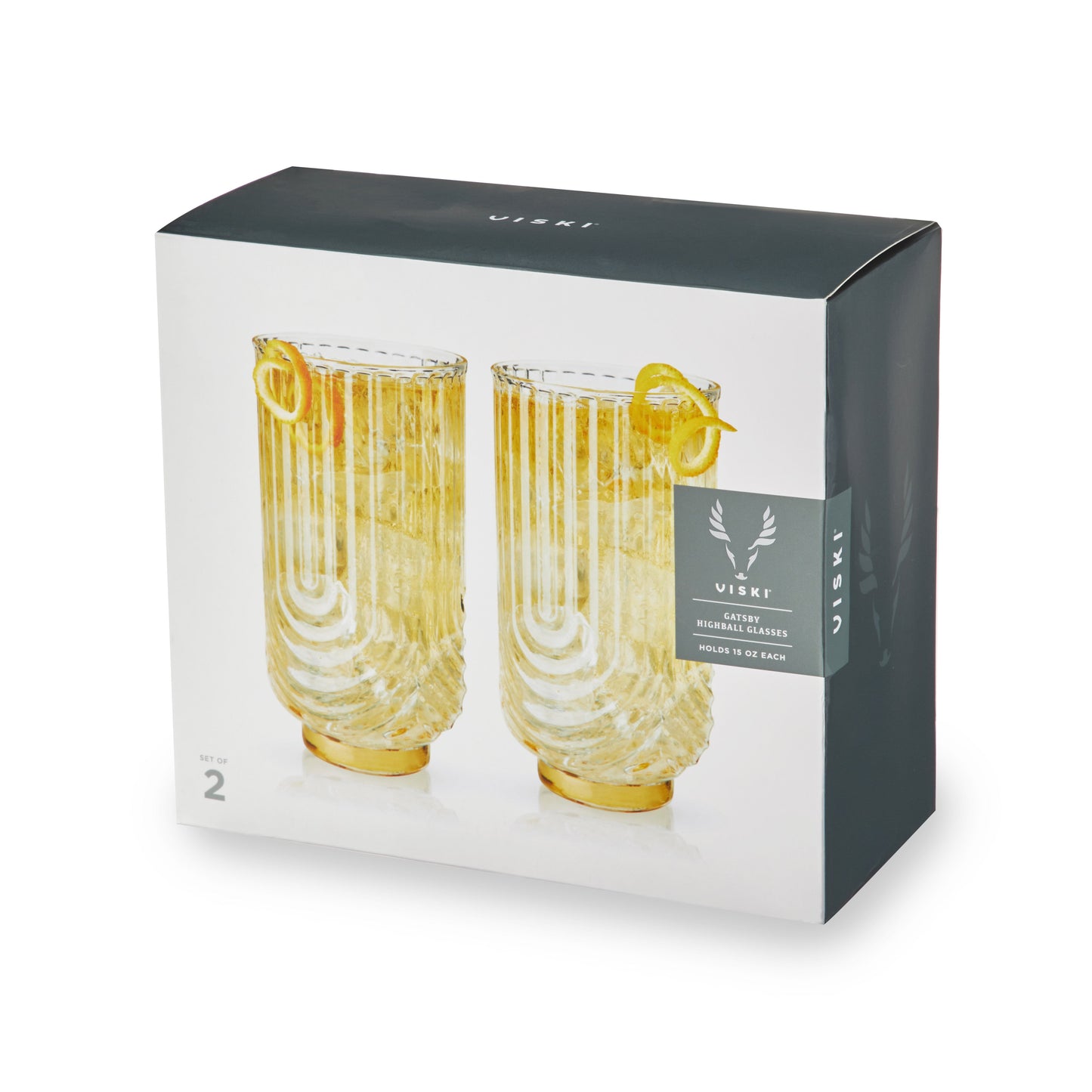 Gatsby Highball Glasses and the Polished Gold Set