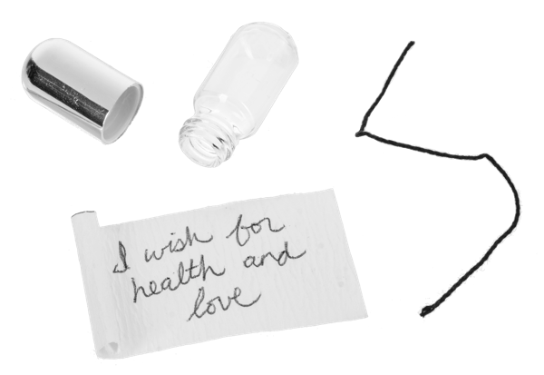 Wish Capsule Charm clear capsule with note bottle black cord by The Country Christmas Loft on Tampa Home & Garden Store