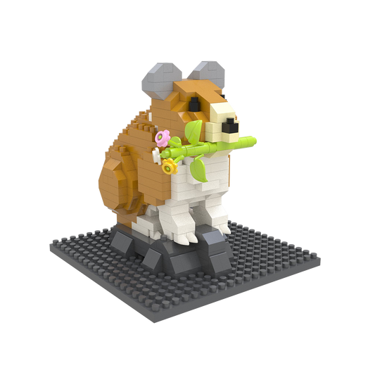 Mini Building Blocks Pika Figurine Kit brown pika on dark baseplate Country Christmas Loft on Tampa Home & Garden Store