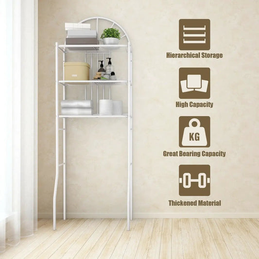Three Tier Over-the-Toilet Bathroom Rack in white metal by DirectDeals for bathroom storage on Tampa Home & Garden Store