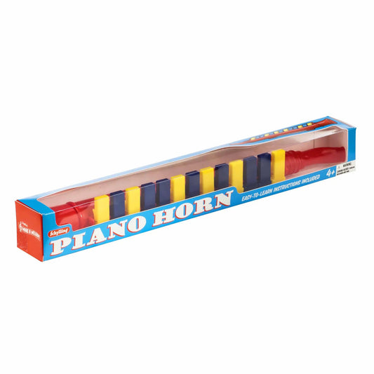 Piano Horn for Kids with Colorful Keys by Schylling wind instrument with blue and yellow keys on Tampa Home & Garden Store