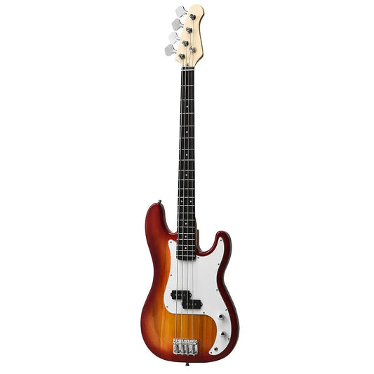 Electric bass guitar full-size sunburst with white pickguard, 4-string DirectDeals bass on Tampa Home & Garden Store