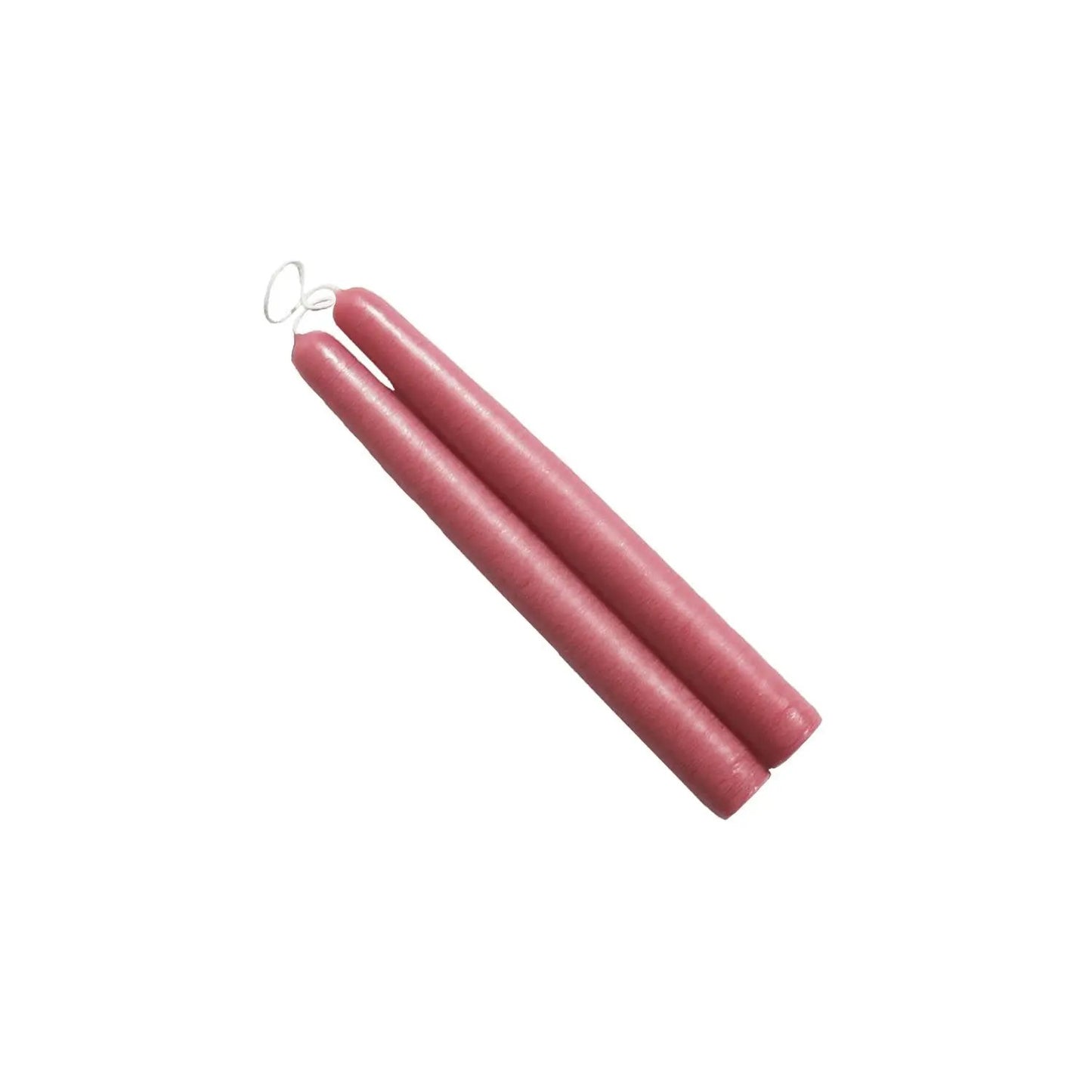 Mole Hollow taper candles, colonial pink, pair on Tampa Home & Garden Store
