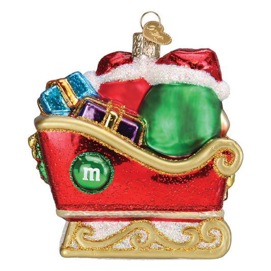 Ornement M&M's en traîneau