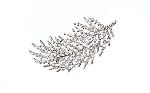 3 Inch Feather Pin brooch zinc silver finish by The Country Christmas Loft on Tampa Home & Garden Store