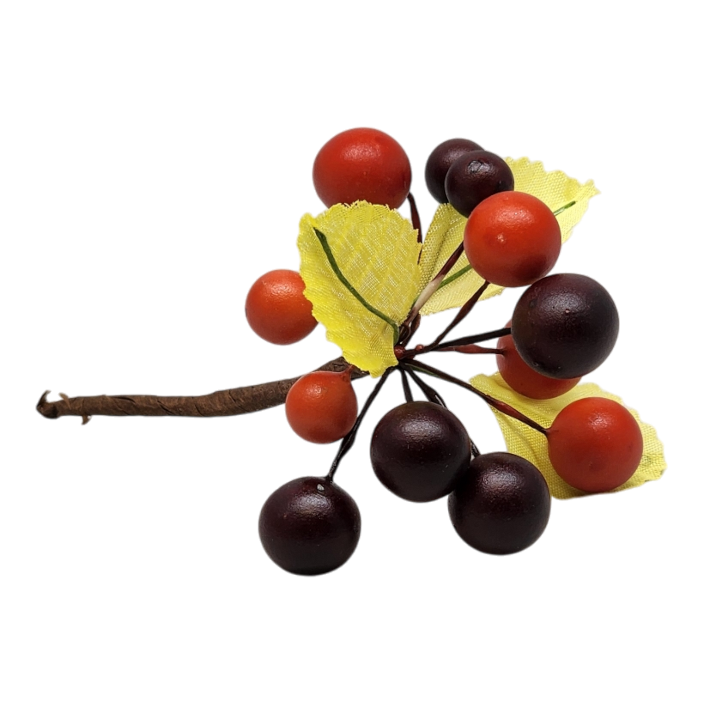 Faux Grape Cluster 5in purple and red berries with yellow leaves artificial plant on Tampa Home & Garden Store