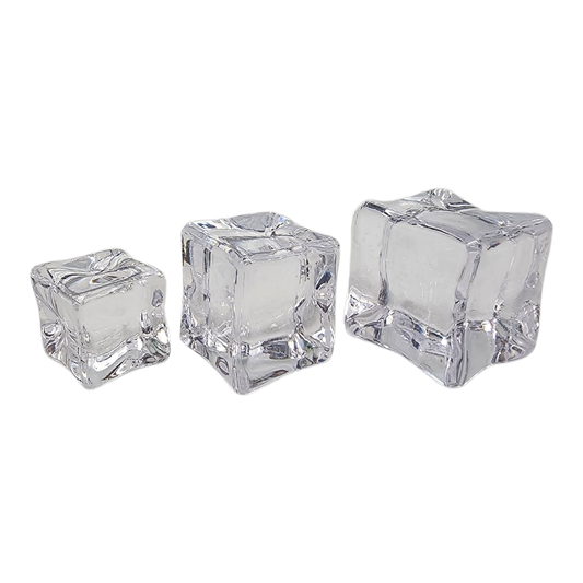 Frosty acrylic ice cubes set for Christmas village decor, clear faceted plastic on Tampa Home & Garden Store
