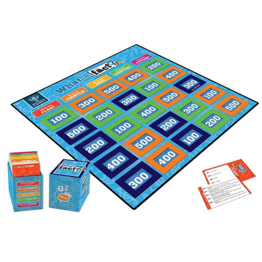 Britannica What the Fact? Trivia Game board game with colorful numbered tiles and cards on Tampa Home & Garden Store