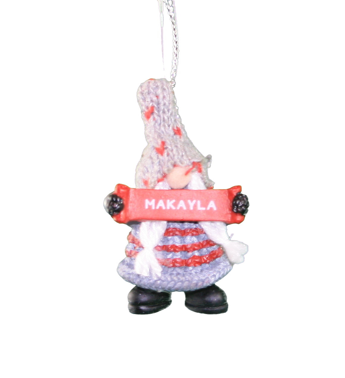 Adorno de gnomo personalizado (letras JP) - Makayla