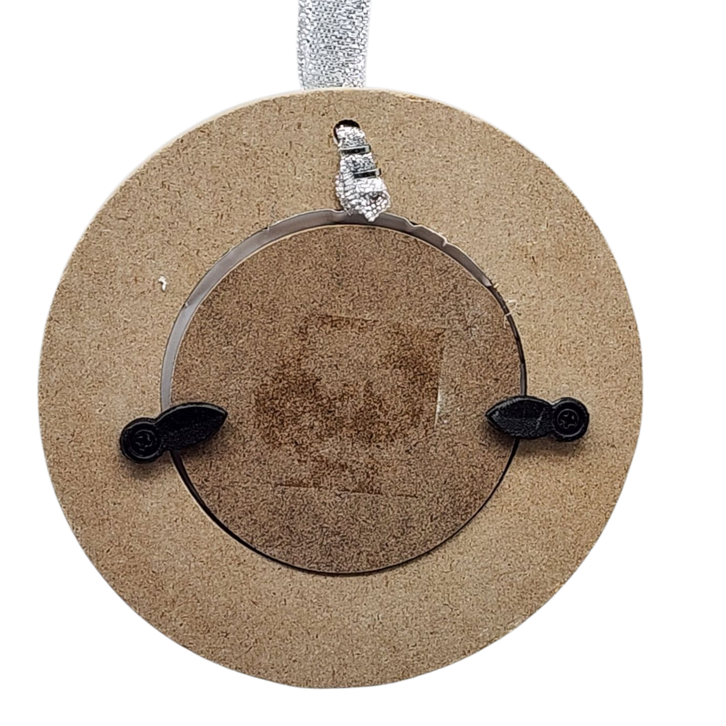 First Christmas as Grandma Photo Ornament cork round with silver hanger on Tampa Home & Garden Store