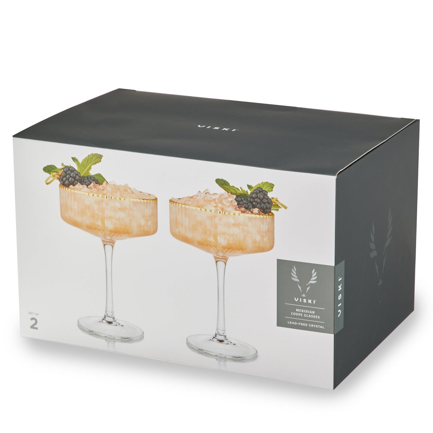 Meridian Crystal Coupe Glasses Set of Two