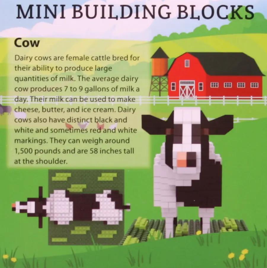 Mini Building Blocks Farm Series Cow Kit 2-piece interlocking blocks set, Country Christmas Loft on Tampa Home & Garden Store