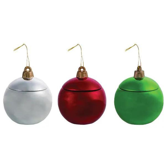 Ceramic ornament jars with lids, set of 3 in white red and green by The Country Christmas Loft on Tampa Home & Garden Store