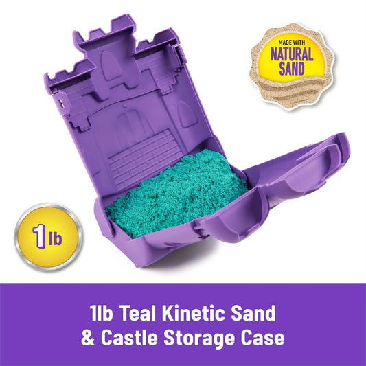 Kinetic Sand Castle Case with Sand Kit, purple castle storage case, 1 lb teal kinetic sand on Tampa Home & Garden Store