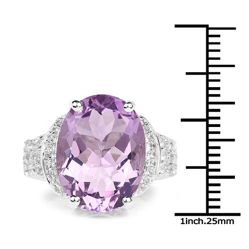 Ring: 8.98ct amethyst with white topaz, pavé band in .925 sterling silver by Bids.com on Tampa Home & Garden Store