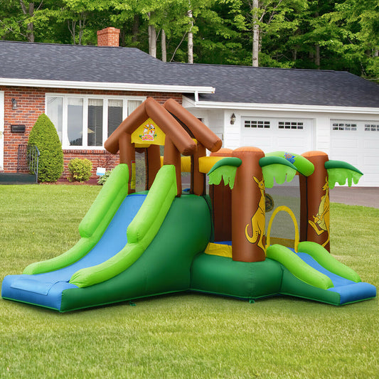 Kids Inflatable Jungle Bounce House Castle with 735W Blower - Tampa Home & Garden Store