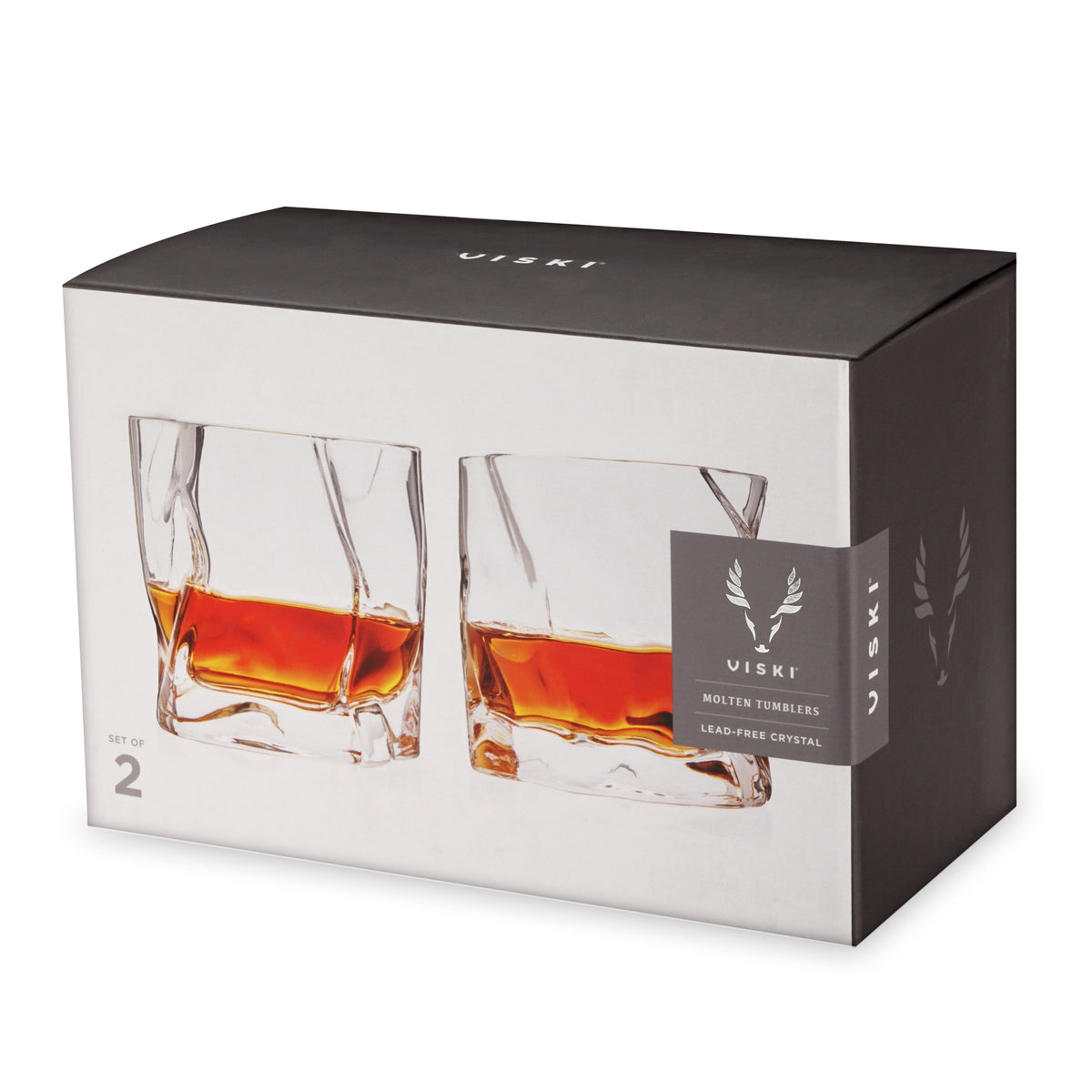 Molten Tumblers stemless cocktail glasses by Viski, set of 2 on Tampa Home & Garden Store