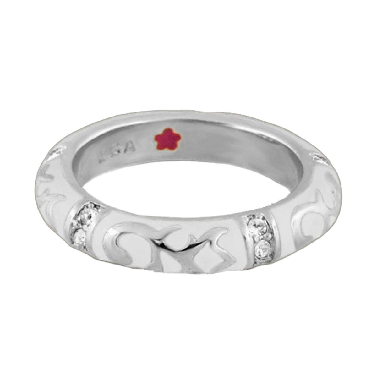 Stackable Fiesta Ring by Lauren G Adams, rhodium plated brass with clear stone accents on Tampa Home & Garden Store